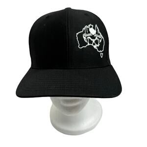 RICHARDSON Black Australia Skull Embroidered Mesh Snap Back Cap Hat Trucker Gray